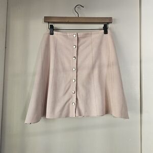 Forever 21 Plus Size Mini Skirt Pink Suede Mini Skirt With Buttons On The Front